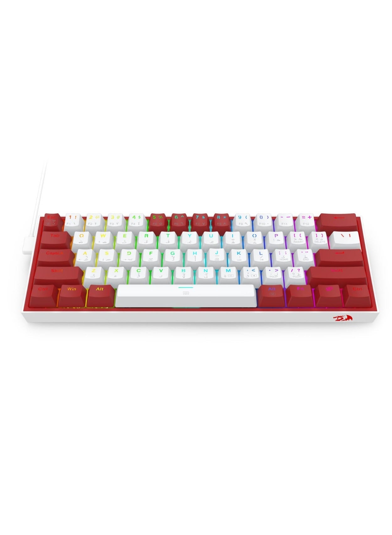 كيبورد جيمنج REDRAGON K617 FIZZ ميكانيكال 60% مفاتيح حمراء RGB