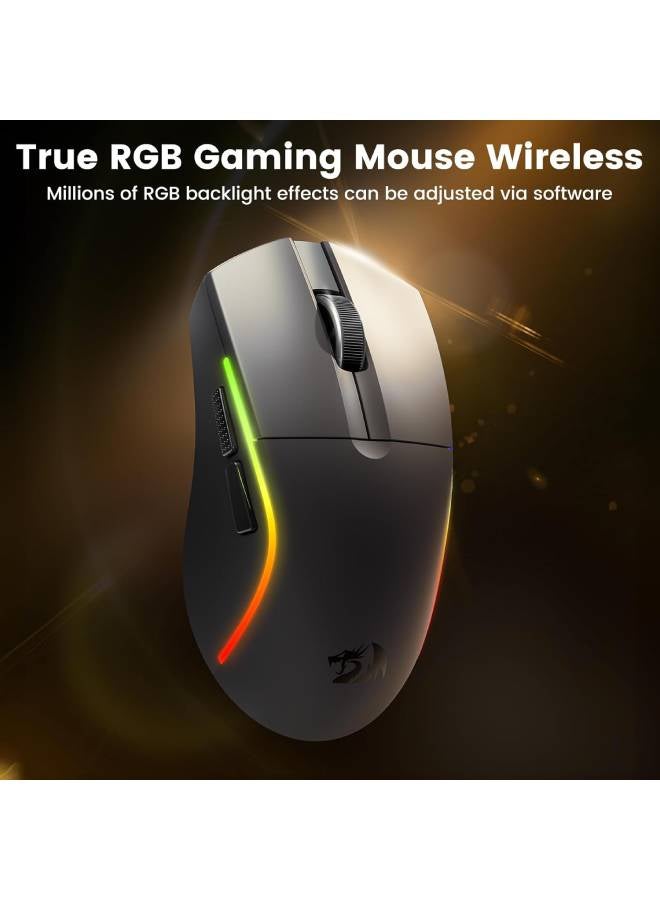 ماوس جيمنج Redragon M816-PRO Wireless خفيف 61g بدقة 26000 DPI أسود