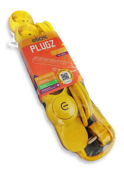 Elios Power Splits Electricity Strip with 5 Outlets - Yellow