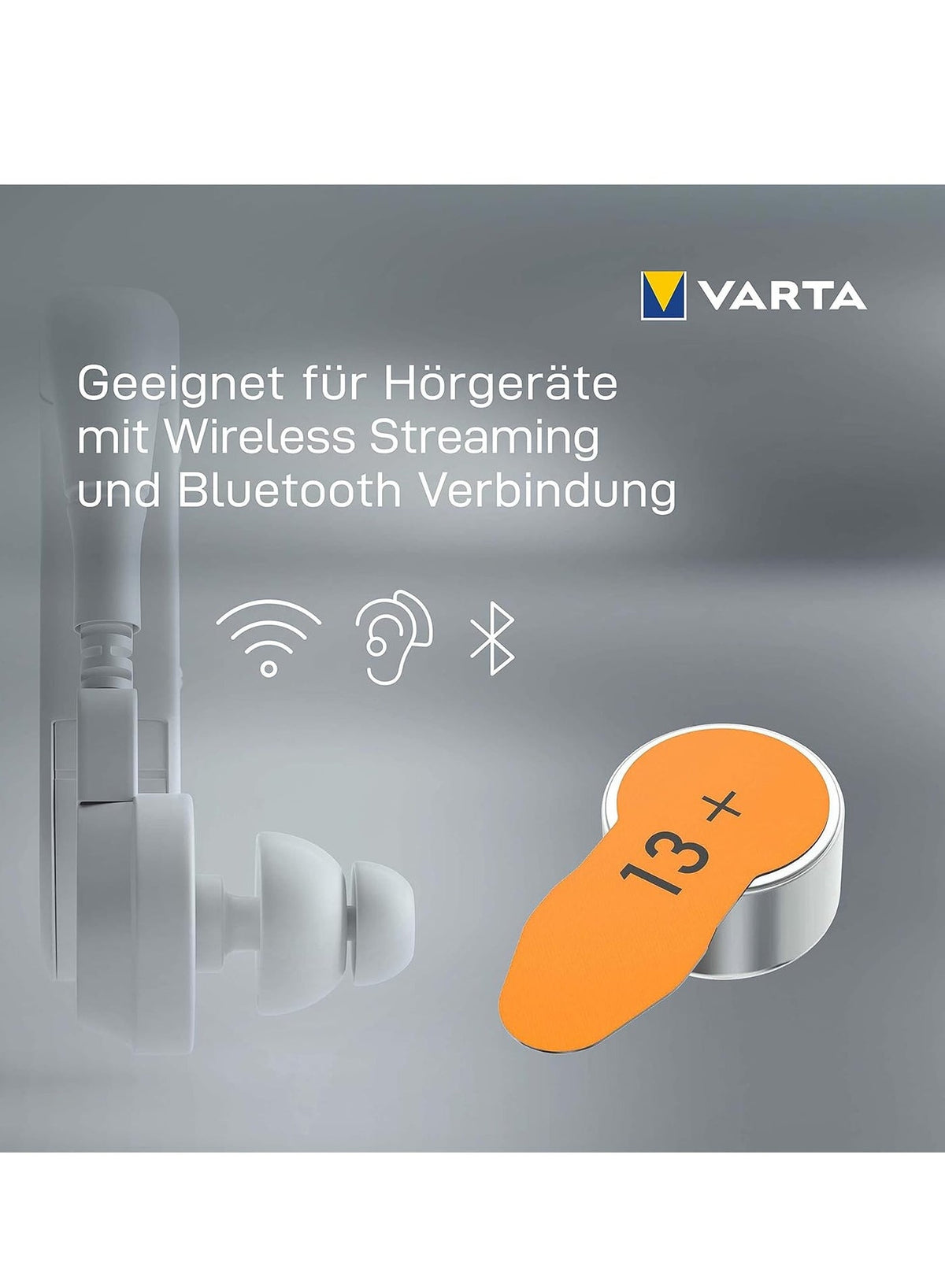 Hearing Aid Batteries, Yellow Type 13 , PR48 , 1.45V , 6 pes, Custom Made, high hearing level, mercury-free, Made in Ger