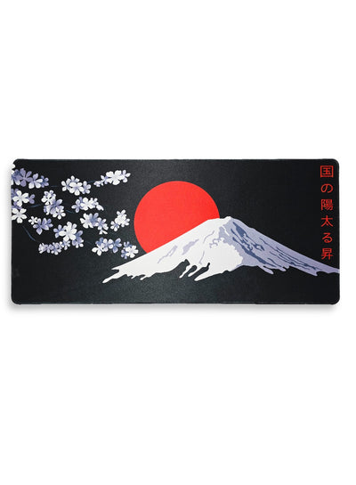 Japanese Large Mouse Pad, Sunset on Mountain Design (90cm x 40cm x 3mm), HD Print Pattern Desk Mat, Extended Mouse Pad and Keyboard Mouse Pads, Waterproof Fabric Surface Mouse Pads for Office, Anti-Slip Rubber Base