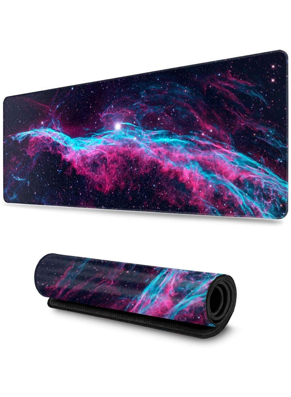 Large Mouse Pad, Bright colorful space Design (70cm x 30cm x 2mm), HD Print Pattern Desk Mat, Extended Mouse Pad and Keyboard Mouse Pads, Waterproof Fabric Surface Mouse Pads for Office, Anti-Slip Rubber Base