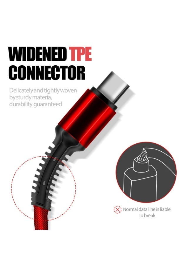 3 in 1 Fast Charging Cable 3.4A, LC93 1.2m USB to Type-C, Lightning & Micro Connectors, Durable PVC Design for Quick Cha