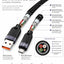 كابل شحن I-conx i92m قوة 100W طول 1m منفذ Micro USB نايلون مضفر أسود