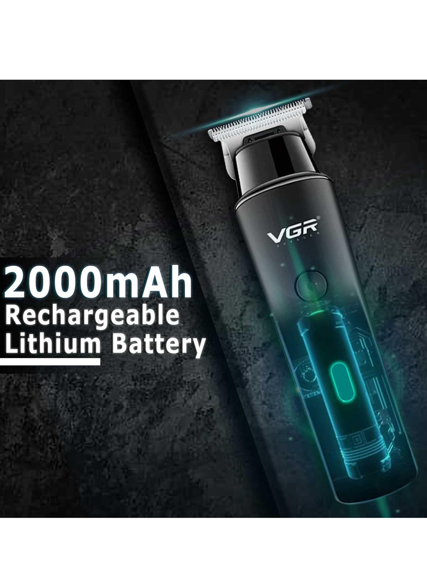 VGR Professional USB Rechargeable V-933 Home Functional Reciprocating Shaver, Cleaning brush, Protection cap, USB charging cable, 3pc guide comb , 2000 mAh Lithium battery