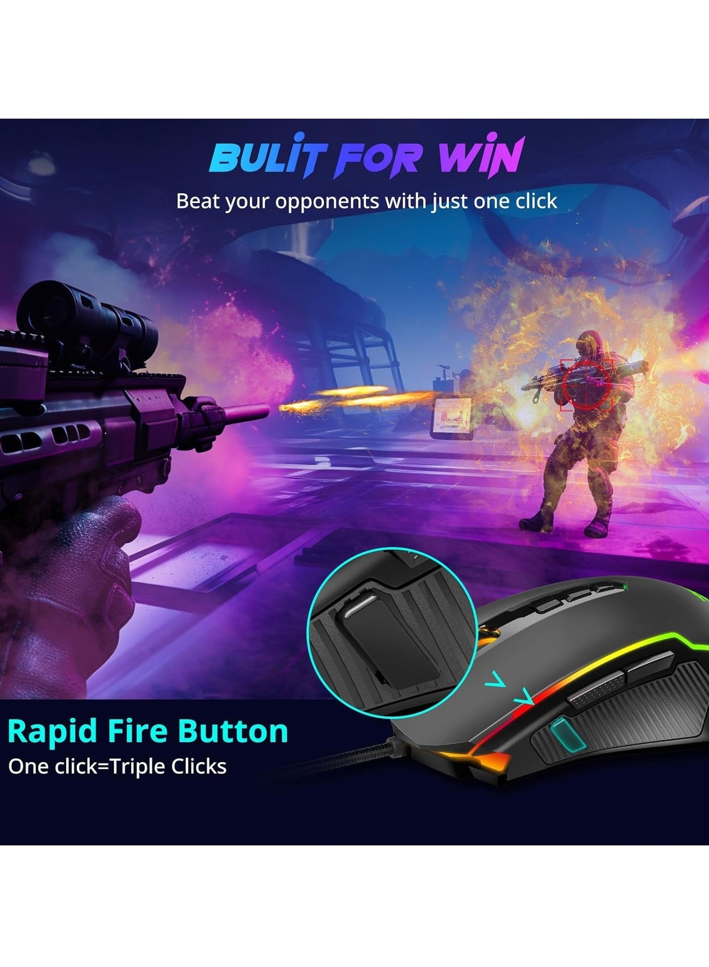 ماوس جيمنج REDRAGON M910-K RANGER سلك RGB 9 أزرار أسود