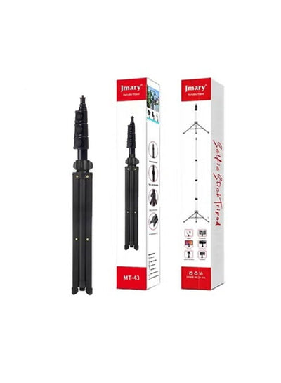 MT-43 Adjustable Lightweight Tripod Stand for Mobile, LED Light and Cameras – Stable Base, Extendable Height, Portable D