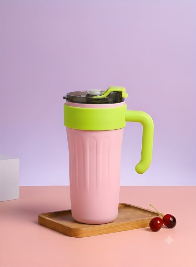 Insulated Tumbler Mug with Handle, Straw & Leak-Proof Lid – 800ML Large Capacity Stainless Steel Cup Vacuum Insulated Co