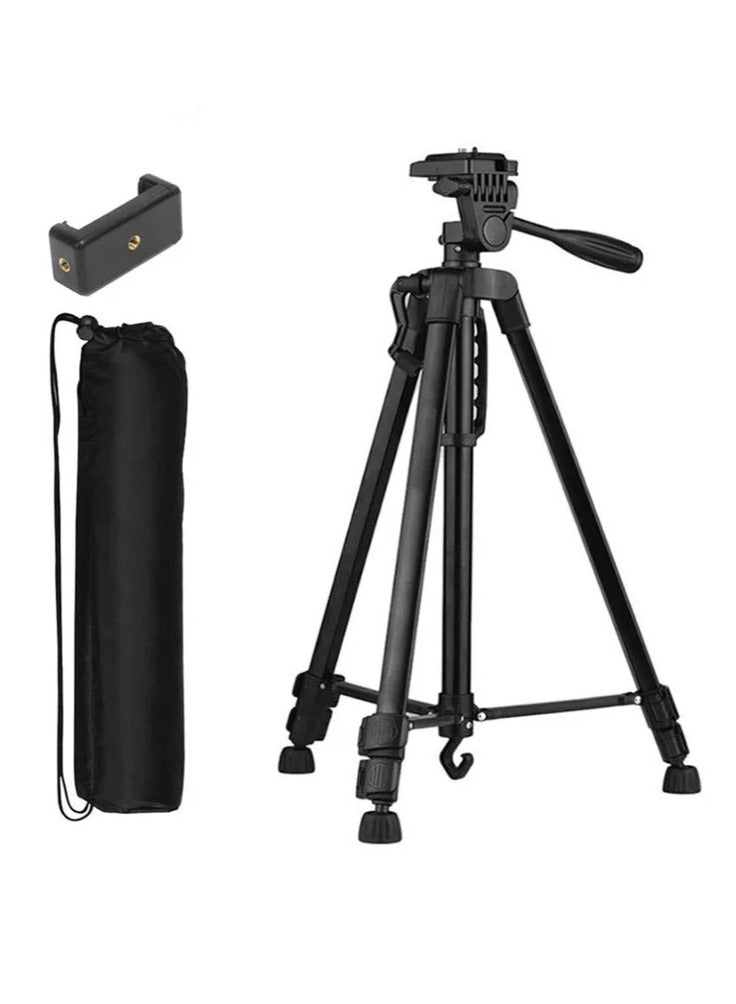 Black Lightweight Tripod 3366 Aluminium Tripod Stand, Mobile and Cameras , Extendable , 360 degree rotatable , compatible with the majority of the devices like SLR, DSLR, DVR and Video Cameras, Smartphones