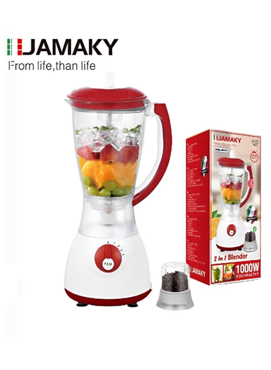 JAMAKY Italy Multifunctional 2in1 Blender, 1000W - JMK4012 , White Red