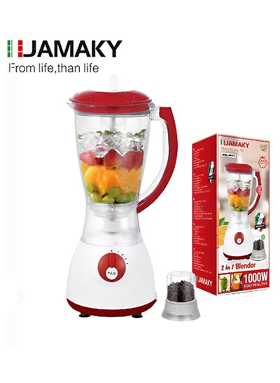 JAMAKY Italy Multifunctional 2in1 Blender, 1000W - JMK4012 , White Red