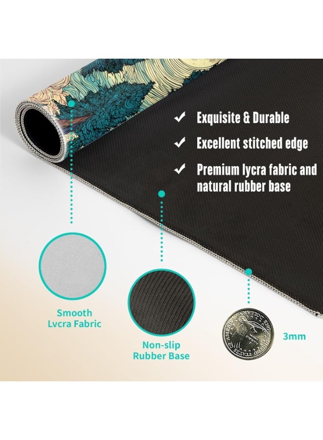 Starry Forest 2 Mouse Pad Extended Gaming Mouse Pad with Stitched Edges 70×30cm XL Desk Mat for Gaming, Office, Keyboard