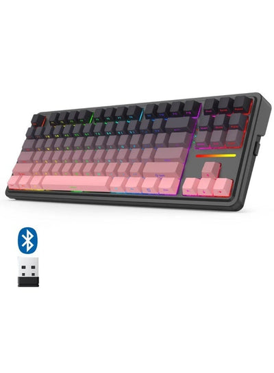 80% TKL Tri-Mode Wireless Mechanical Gaming Keyboard With Hot-Swappable Switches RGB Backlit Gasket Mounted Design USB-C