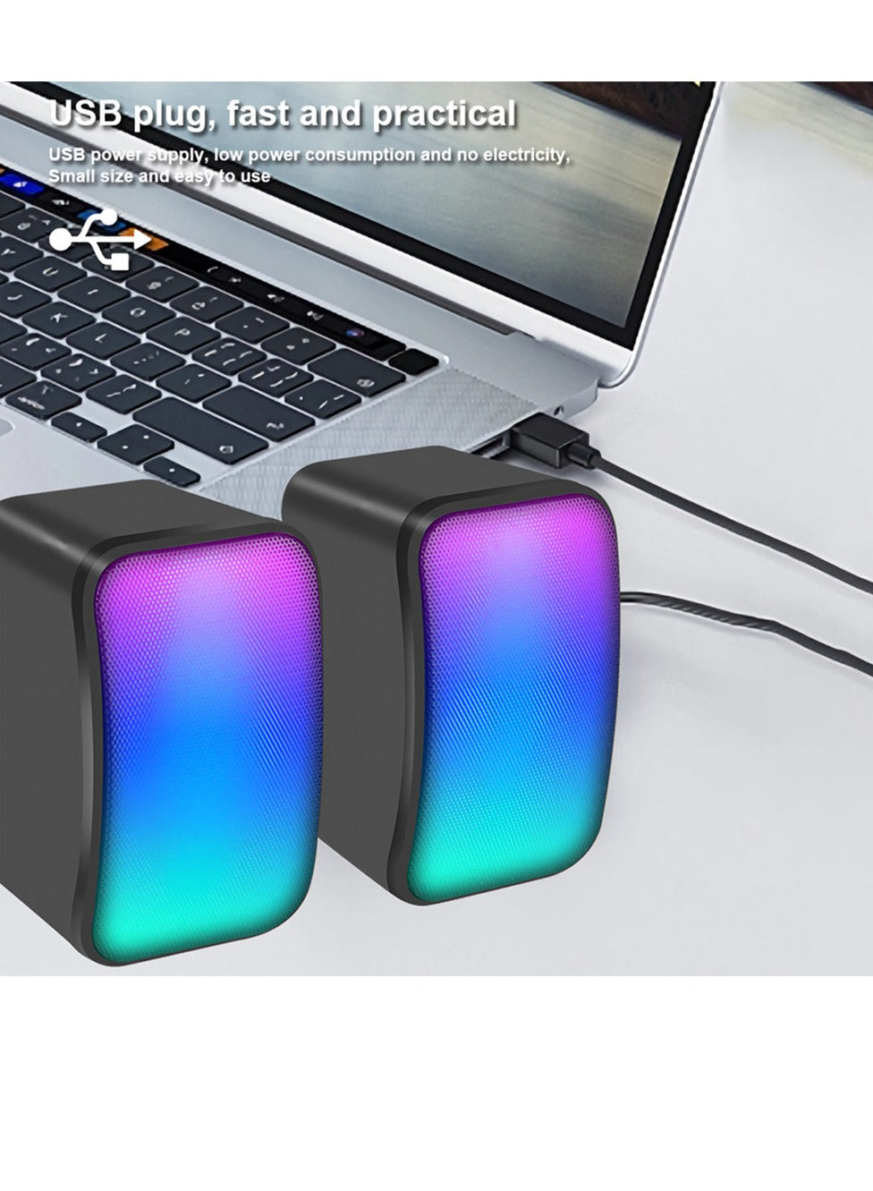 Kisonli Speaker Laptop/Komputer Gaming 2.0 RGB Lights X17