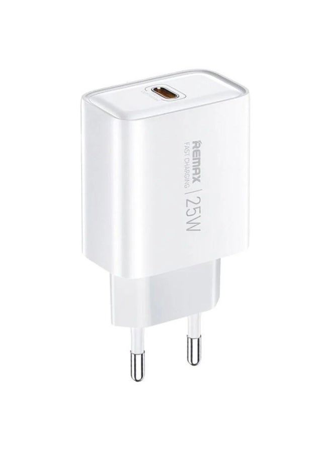 شاحن REMAX RP-U137 PD قوة 25W منفذ Type-C أبيض