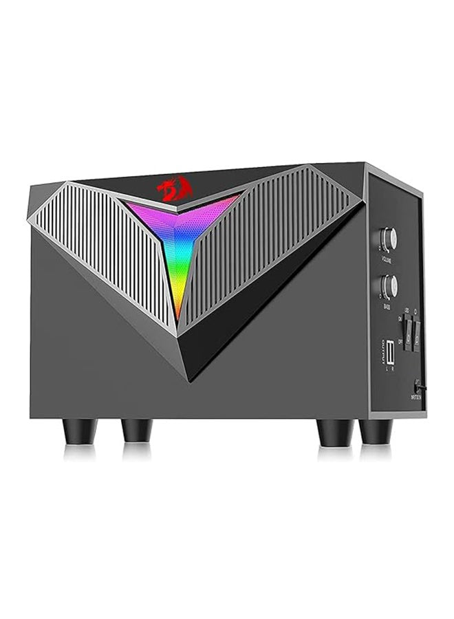 Redragon GS700 Toccata RGB 2.1 Gaming Subwoofer Speakers – Aux 3.5mm Stereo Surround – Heavy Bass sound loudspeakers for