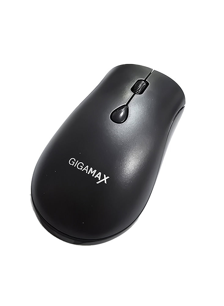 Gigamax Wireless Desk Mouse, G-1100, 1600 DPI Wired/Wireless Functional Mouse with 3 Modes Connectivity, Bluetooth and 2.4G Wireless, 4 Macro Buttons, Long Lasting Rechargeable Battery Capacity and for PC/Mac/Laptop Used in... Home and office, black