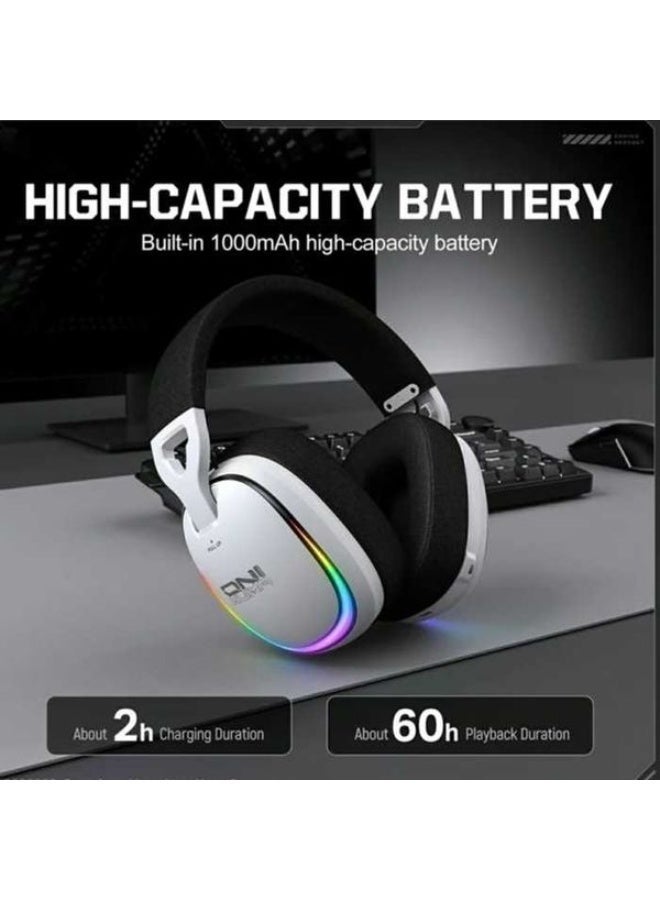 GT805 4-Mode RGB Gaming Headset – 2.4GHz USB, 2.4GHz Type-C, Bluetooth 5.4 & Wired, 50mm Stereo Drivers, Virtual Surroun