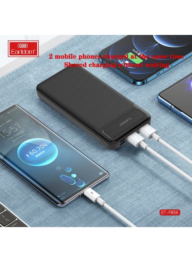 باور بانك Earldom ET-PB56 سعة 10000mAh مخرجين USB-A أبيض