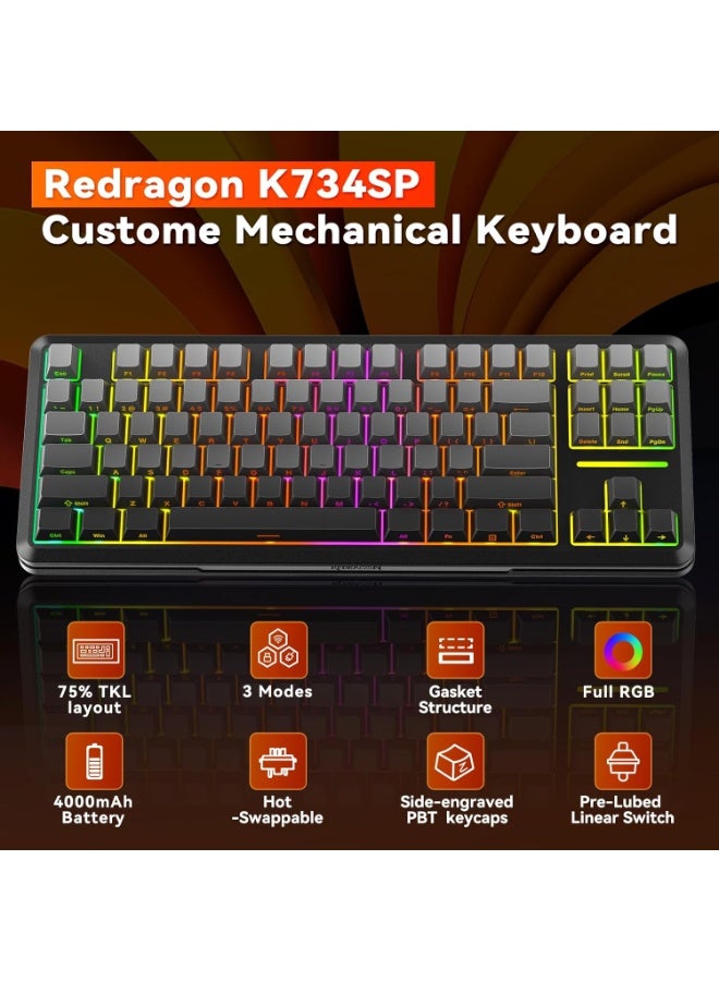 كيبورد جيمنج Redragon K734SP ميكانيكال TKL Wireless أسود