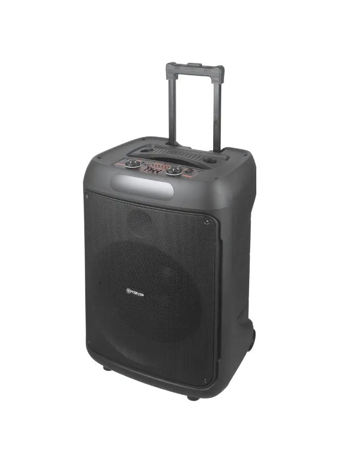 V-1565 15-Inch Portable Bluetooth Trolley Speaker, 40W Powerful Sound, 4500mAh Rechargeable Battery, Wired Microphone, B