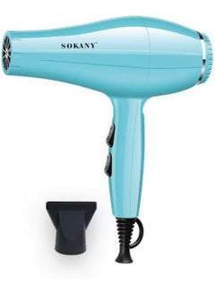 مجفف شعر احترافي sokany SK-14013 قدرة 950W بحرارة وسرعة قابلة للتعديل وفوهة تركيز – أزرق