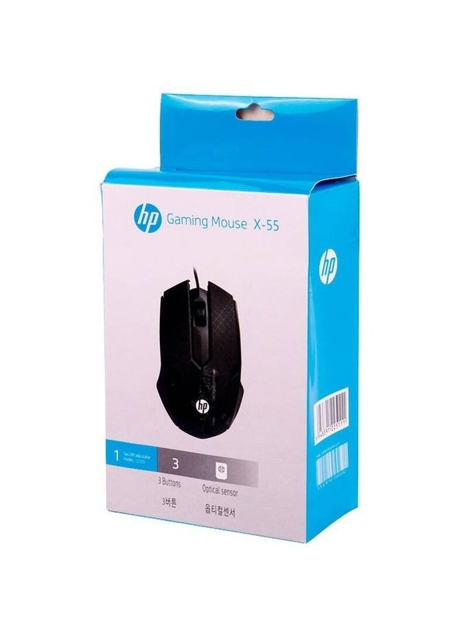 X-55 Ergonomic Optical Wired Gaming Mouse With 3 Buttons