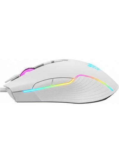 CW905 Wired RGB Gaming Mouse with Adjustable 6400DPI , 7 Buttons Optical USB Mouse, Ergonomic Symmetrical Design, Anti F