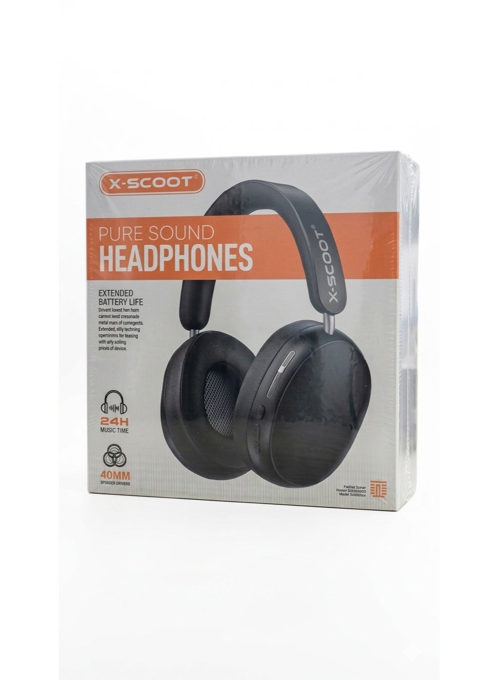 سماعة وايرلس X-SCOOT XS-658 درايفر 40mm أوفر إير رمادي