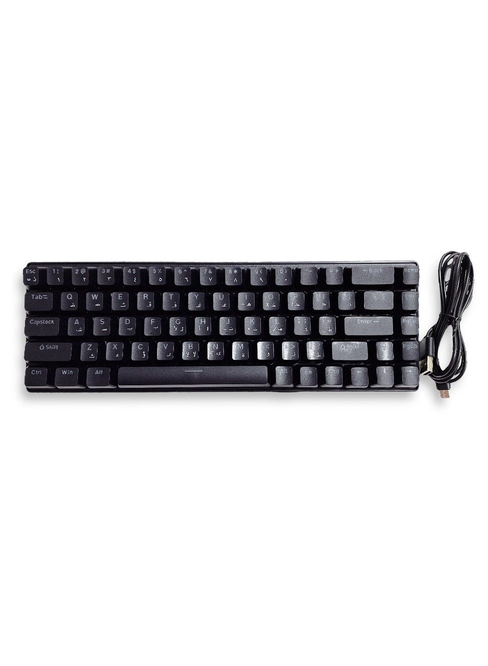 Wired Keyboard (RGB) with cable , type-c port , mechanical switch key , storage 32KB , 3 mood switch ( blue - black - red )