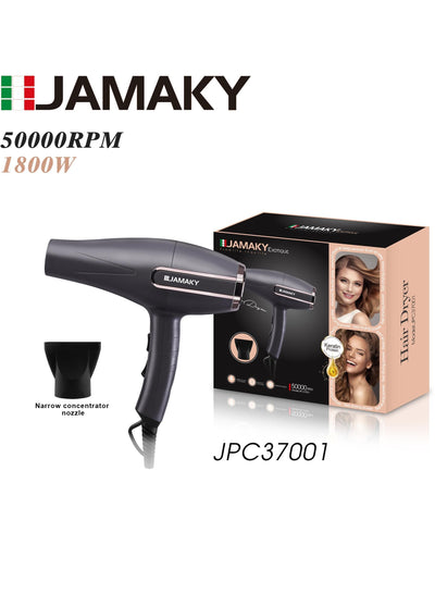 JAMAKY Italy Professional JPC37001 air Function Hair Dryer 1800W/ 2-Speed and 3 temperature setting \lightweight with Italian technology