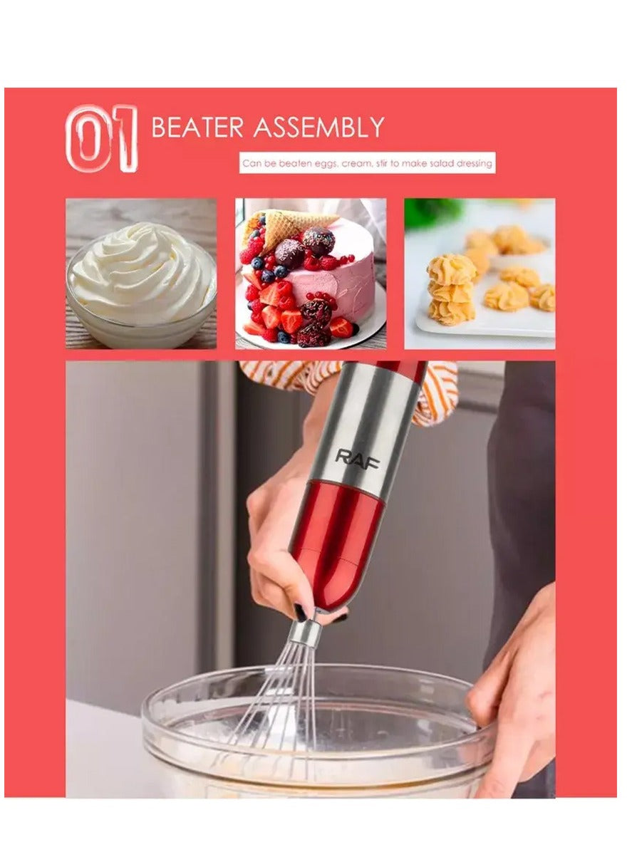 RAF Multi-functional hand blender 4 in 1 portable electric blender 1000W, R.296, practical and easy to use