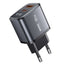 35W GaN Fast Charger with Digital Display U2-AC , Dual Port Type-C & USB Adapter for Laptop, iPhone, and Android