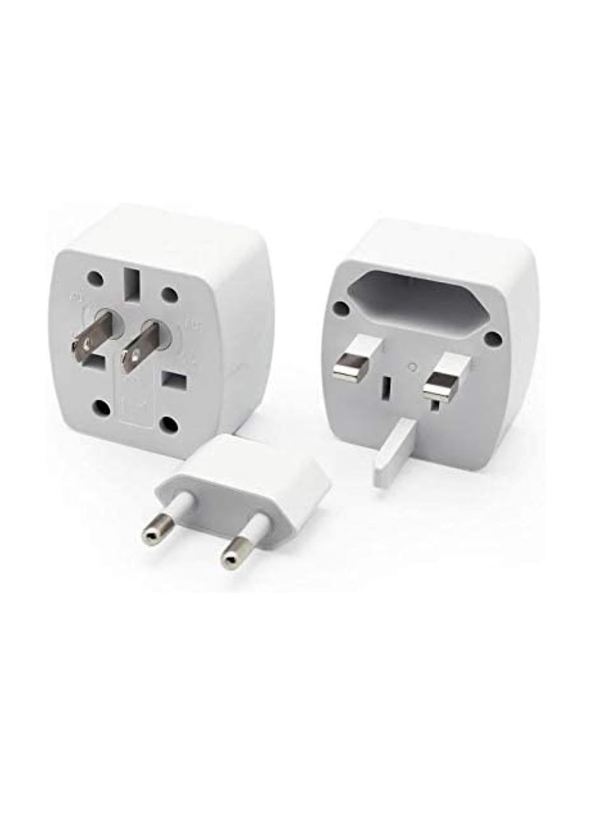 Z4 Universal Plug Adapter ABS VO With UK/EU/US/AU Pin & 2 Universal Socket (6A) - White