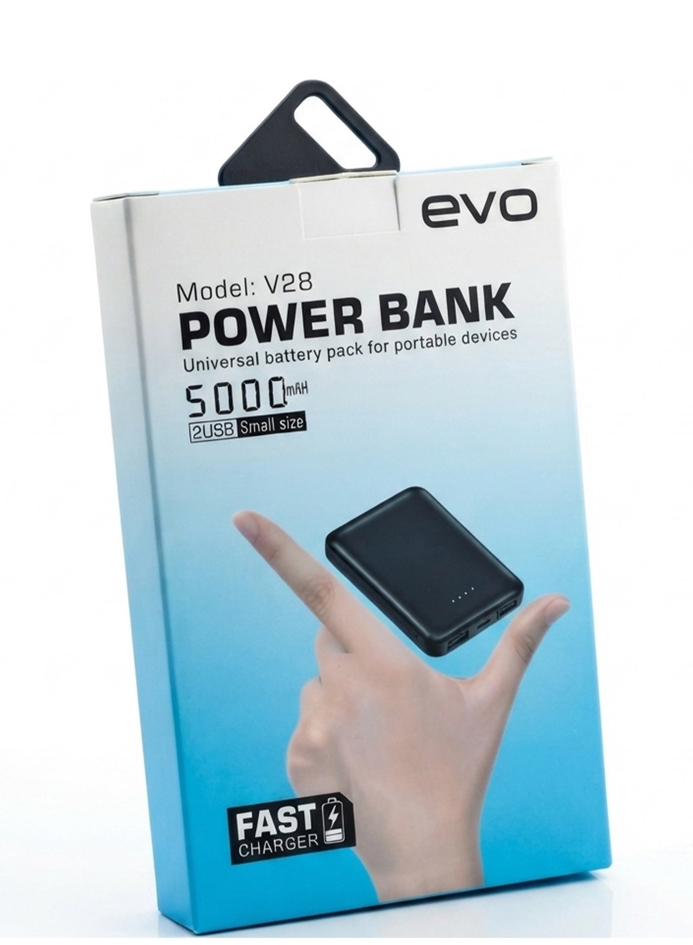 V28 5000mAh Portable Power Bank with USB-C Power Delivery, Dual USB Output, Fast Charging External Battery Pack, Compact