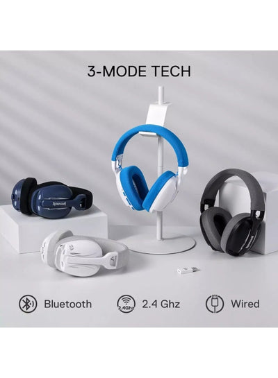 H878 3-Mode Wireless Blue Lighting Gaming Headset - Lightweight - 7.1 Surround Sound - 40MM Drivers - Detachable Microph