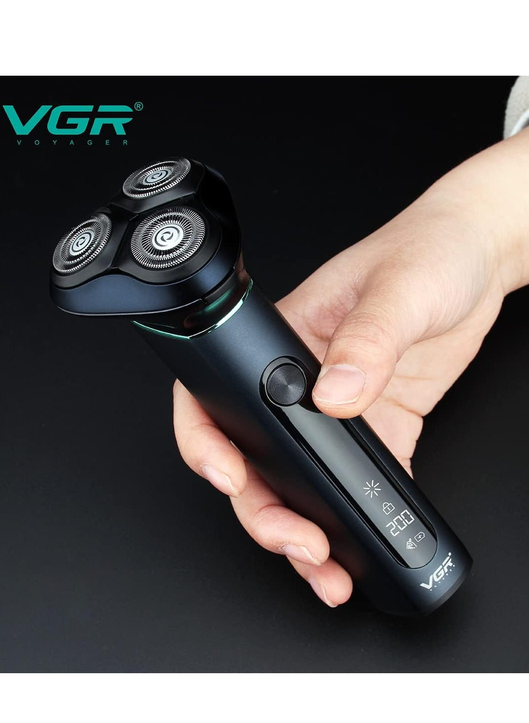 VGR V-310 Professional Men's Shaver | Cordless Rechargeable IPX7 Fully Waterproof Triple Rotary Head Electric Shaver Runtime 200 minutes | Electric Shaver for Men’s