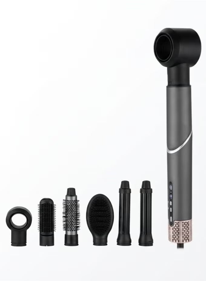 SK-15052 6-in-1 Digital Hair Dryer & Styler – 1600W, Up to 110,000 RPM, 6 Interchangeable Attachments, 2 Curling Irons &