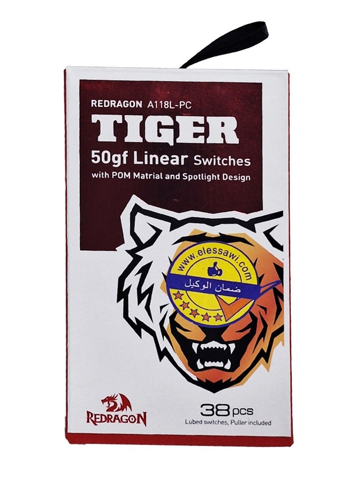 سويتشات Redragon A118L TIGER خطية POM 38 قطعة