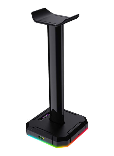 حامل سماعة Redragon HA300 SCEPTER Pro بإضاءة RGB ومنافذ USB أسود