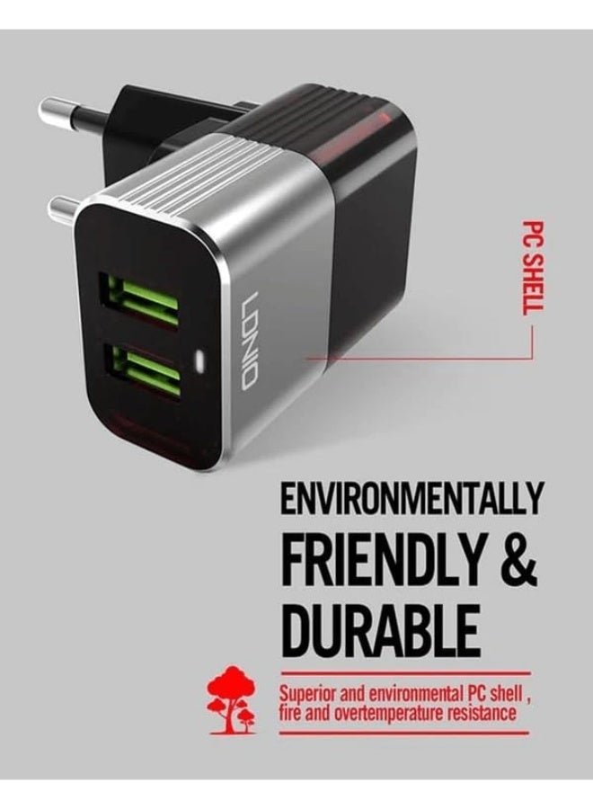 Fast Charging USB Wall Adapter – Compact Power Charger for Smartphones, Tablets and USB Devices Portable High-Speed Char