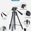Adjustable Tripod Stand KP-2201 with 360° Rotating Head, Extendable Height, Universal Clamp for Camera, Mobile & Ring Li