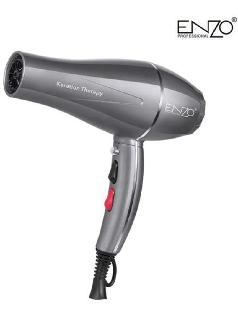 ENZO Professional Hair Dryer 1845W , High Power Home Hair Styling Tool , Gray