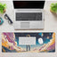 Astronaut Desk Pad Mouse Pad Psychedelic Space Fantasy Planet Extended Gaming Mouse Pad Mat with Stitched Edge Non-Slip 