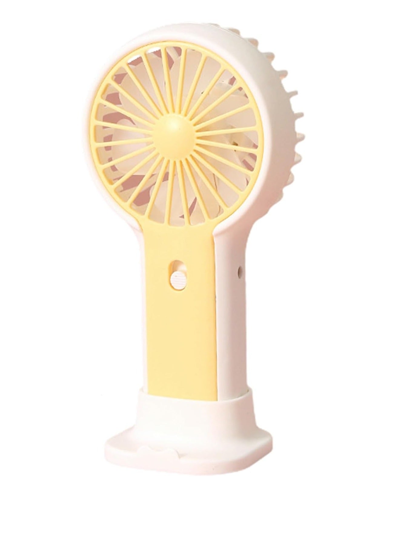 Portable Mini Fan USB Rechargeable Cute 1.5W Small Electric Fan For School ( Yellow )