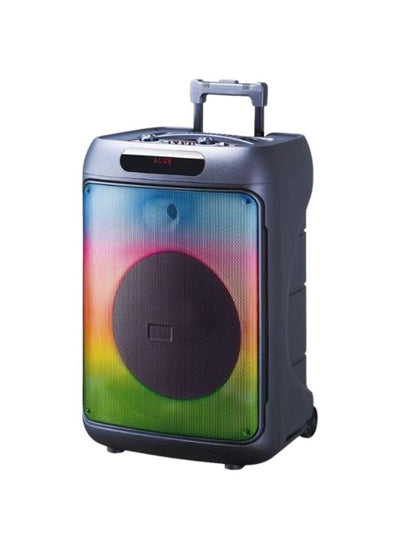 V-1565 15-Inch Portable Bluetooth Trolley Speaker, 40W Powerful Sound, 4500mAh Rechargeable Battery, Wired Microphone, B