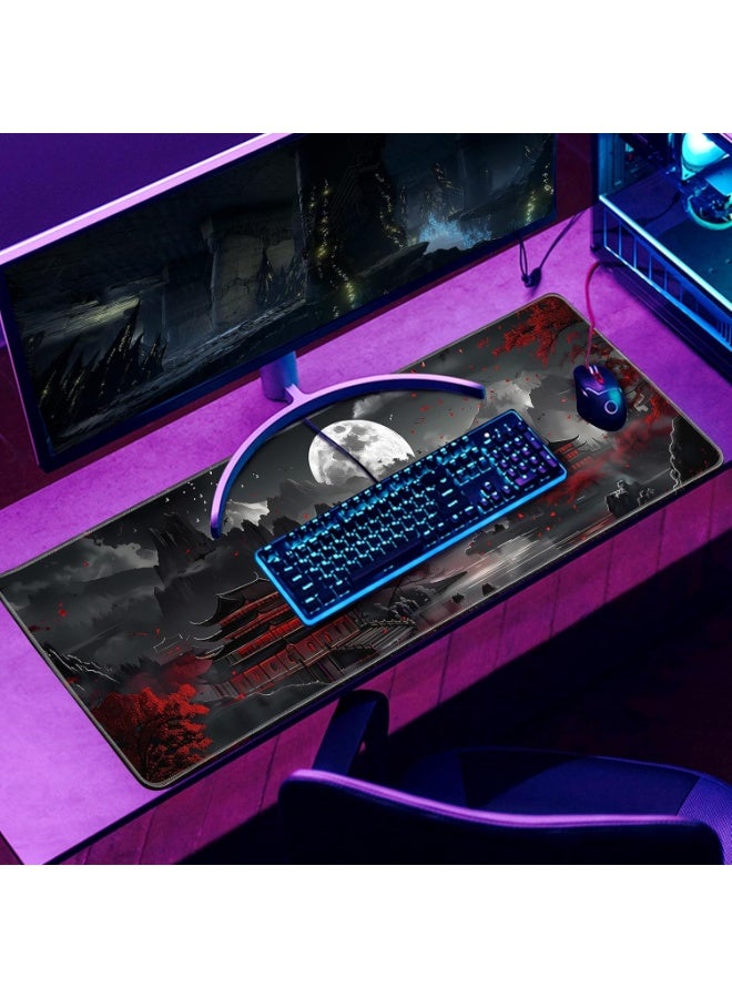 Japanese Desk Mat Riverside Full Moon Large Mouse Pad Gaming Mousepad Extended  Large Keyboard Mat Computer Laptop Mouse