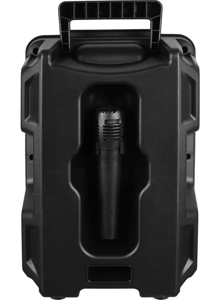 GT-886 Portable Speaker with Wired Microphone, 8-Inch Subwoofer, 8W Powerful Sound, 1200mAh Rechargeable Battery, RGB Li