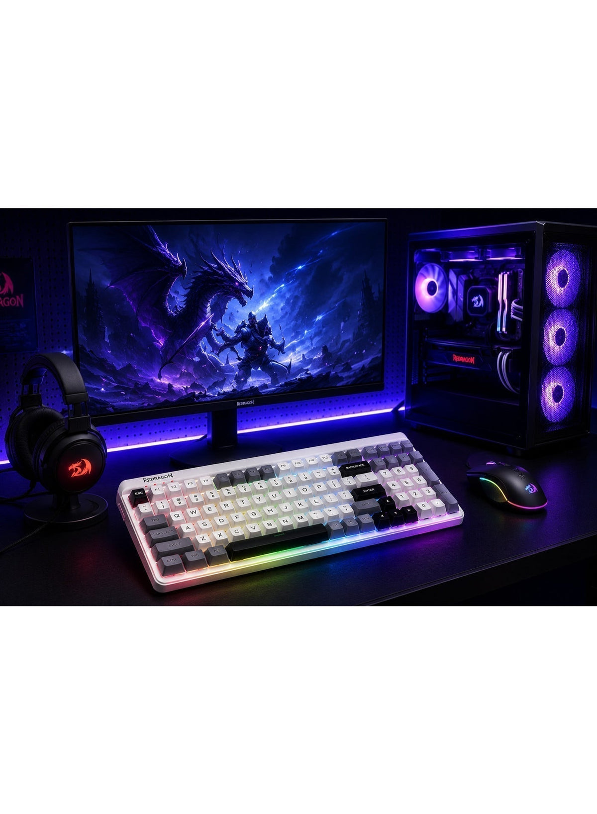 K656 Pro 3-Mood Mechanical Gaming Keyboard – Triple-Mode Connectivity (Bluetooth 3.0/5.0, 2.4GHz & USB-C Wired), 100-Key