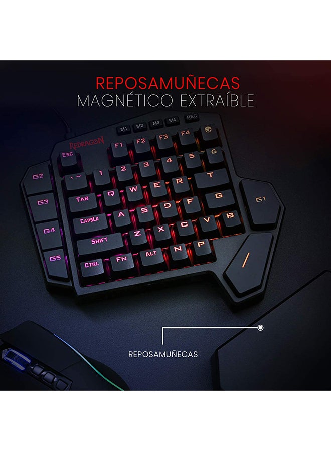 كيبورد جيمنج REDRAGON K585 DITI ميكانيكال يد واحدة مفاتيح زرقاء أسود